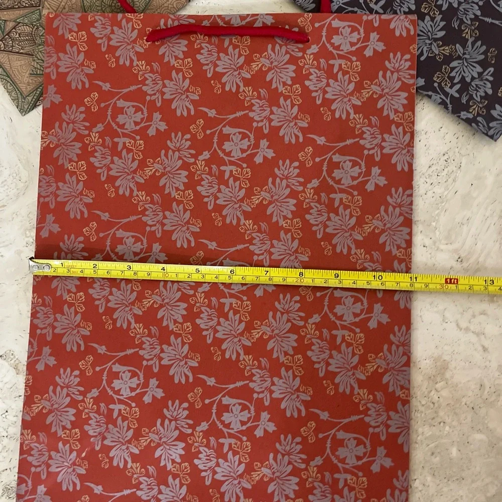 Set of 3 Decorative Patterned Gift Bags - Earthy Tones